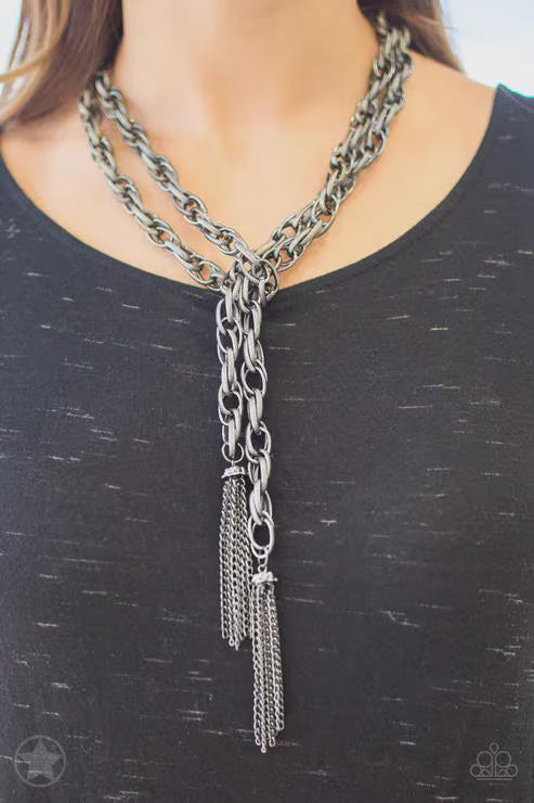 SCARFed for Attention – Gunmetal Necklace Set