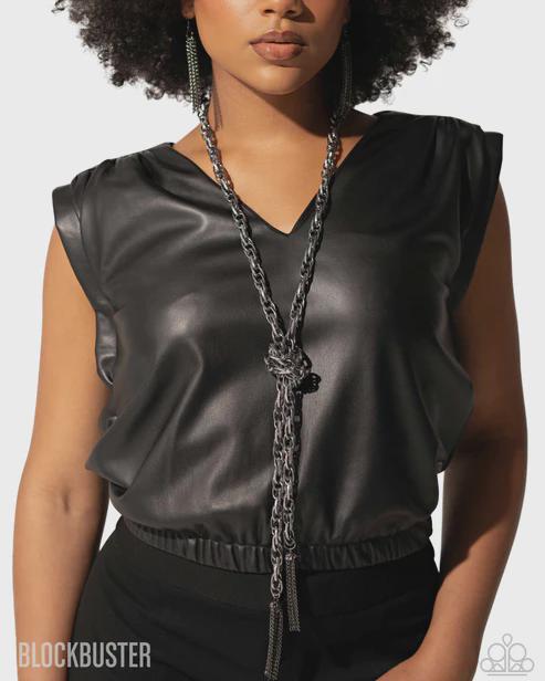 SCARFed for Attention – Gunmetal Necklace Set