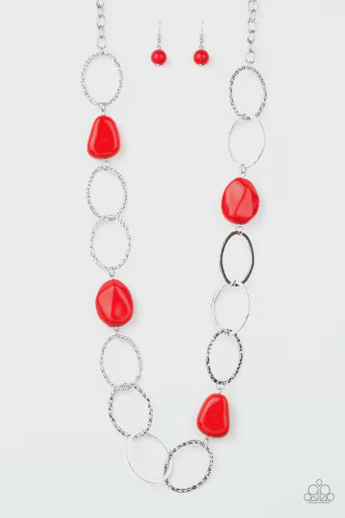Modern Day Malibu – Red Necklace Set