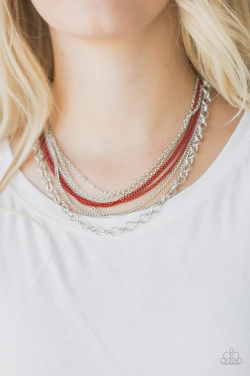 Intensely Industrial – Red Necklace Set