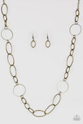 Brass Mismatch – Necklace and Earrings Set